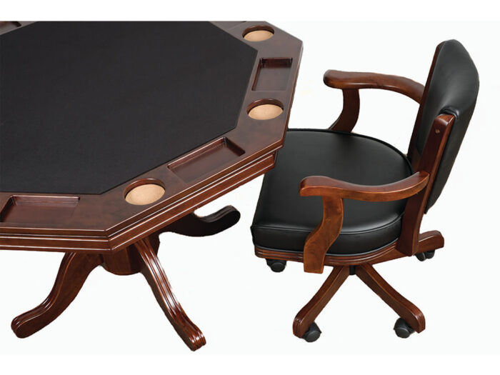 Octagonal Poker table and chair in Espressso comp
