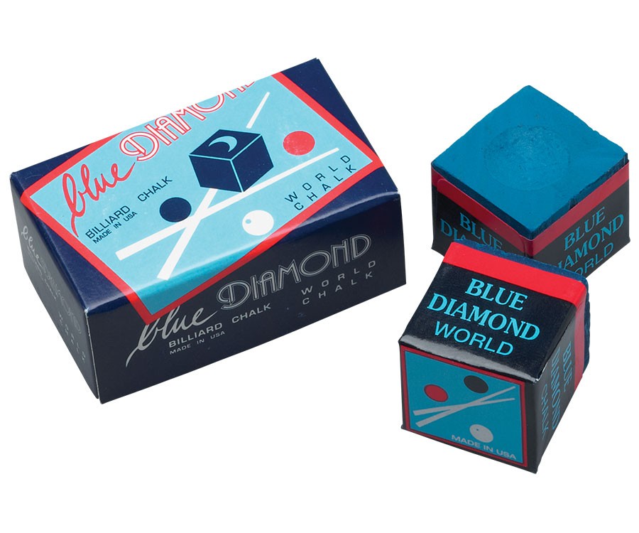 2,95€ Stück Billiard Kreide BLUE DIAMOND LONGONI Box mit 2 Stck.blau 