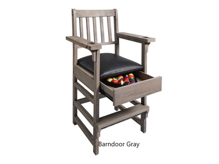 Barndoor Gray Spec Chair with drawer open comp