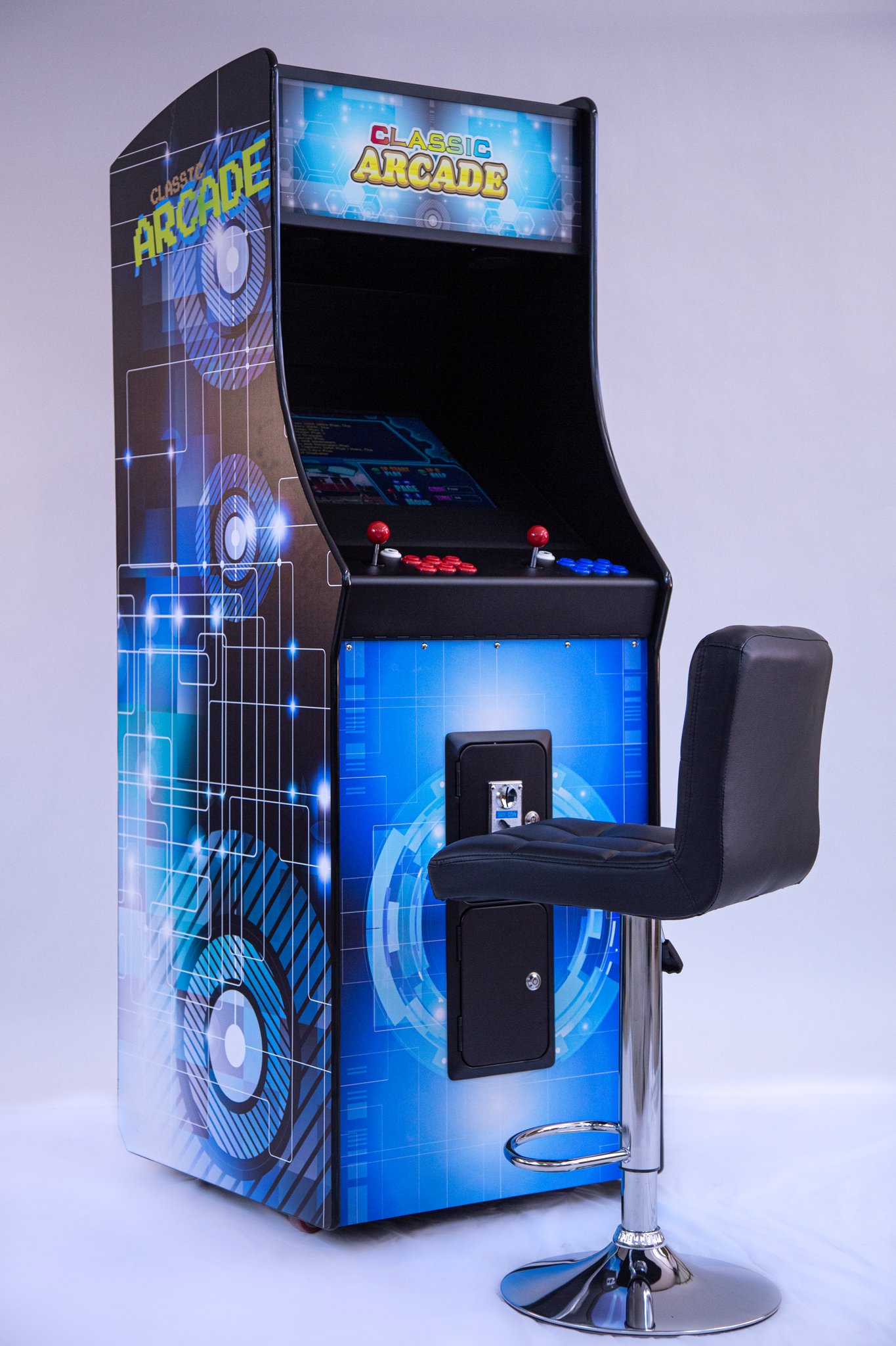 Full Sized Upright Arcade Game Featuring 60 Classic Games Billiards N More