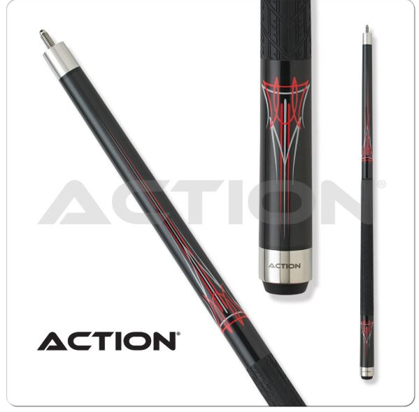 New Action KRM03 Pool Cue Stick Khrome Smoked Metallic 18-21 oz & Case 