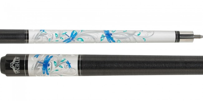 Athena ATH46 Pool Cue Blue Dragonflies w/ 10" Extension & FREE Shipping 