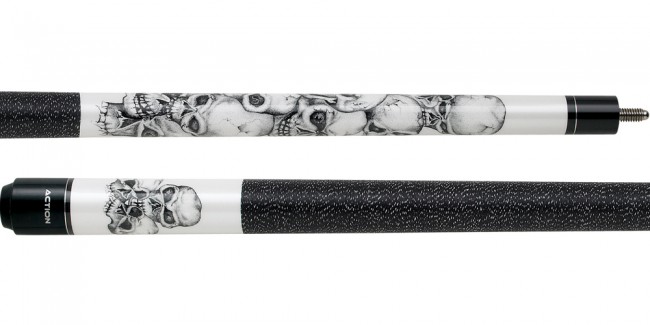 21 Action Adventure ADV60 Stacked Skulls Pool Cue Stick with 12 pieces of Master Billiard Chalk 