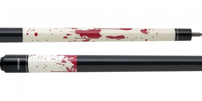 Action Impact IMP12 White with Red Blood Splatter Pool/Billiards Cue Stick 