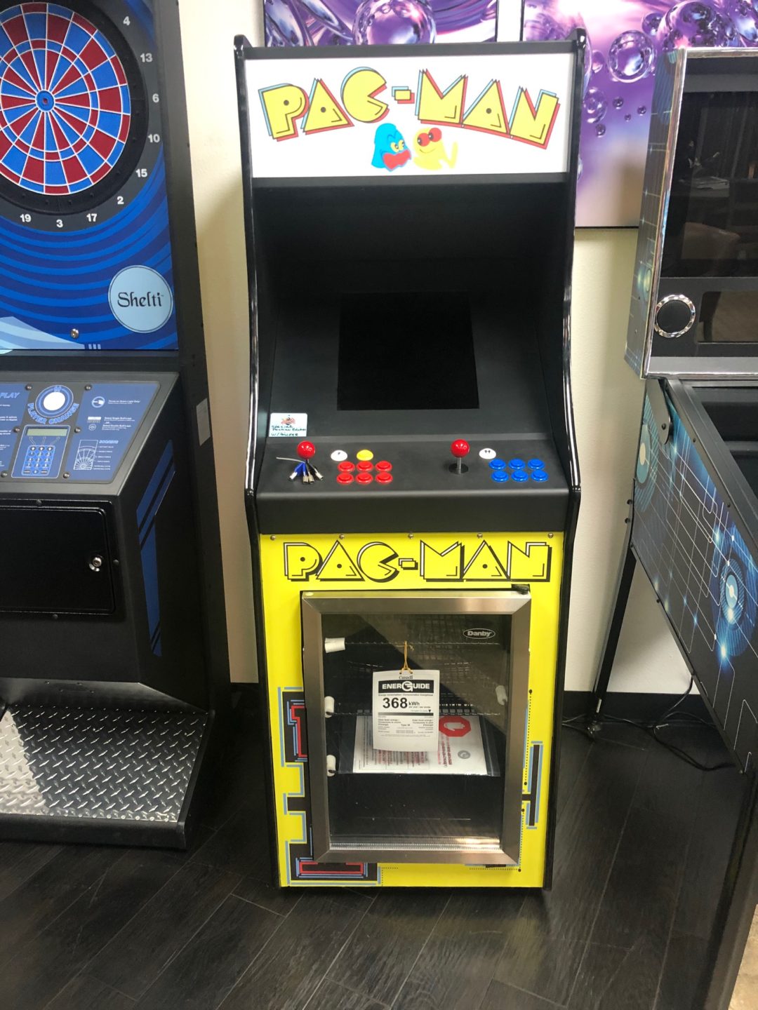 Pacman Arcade Multi Game With Built in Fridge! Plays 60 to 400 Games