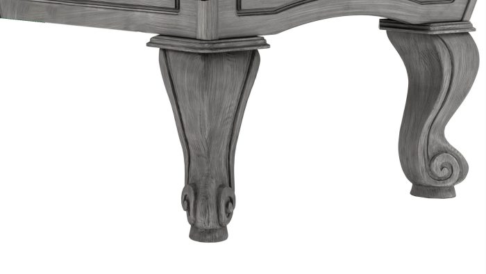 Imperial Resolute Silvermist Rams Horn Legs Pool Table Leg Detail