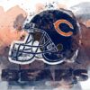 Chicago Bears Glass Wall Art Watercolor For Sale