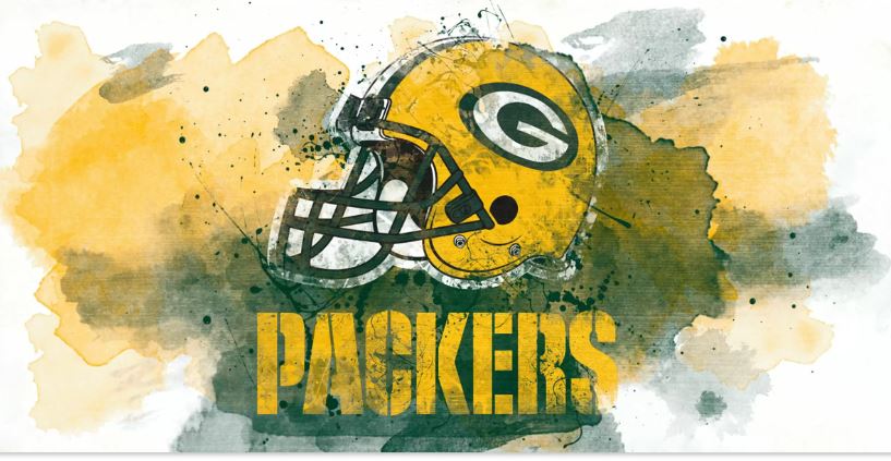 Green Bay Packers Glass Wall Art Watercolor For Sale