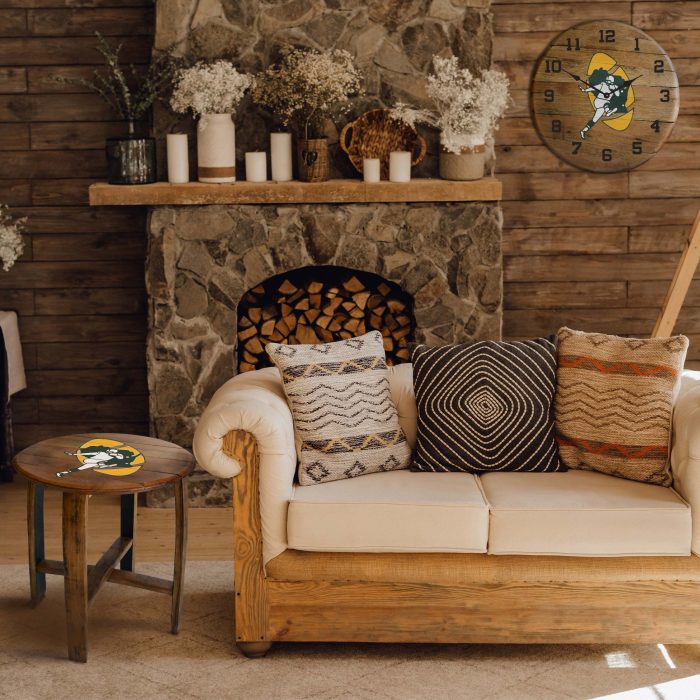 Green Bay Packers Historical Oak Barrel Table - Image 4