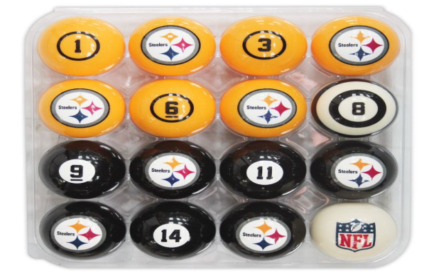 Pittsburgh Steelers Billiard Balls with Numbers For Sale | Billiards N More