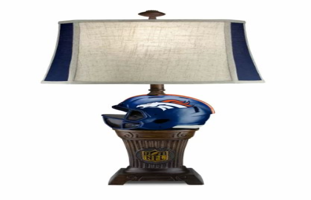 Denver Broncos Lamp with chrome shade 