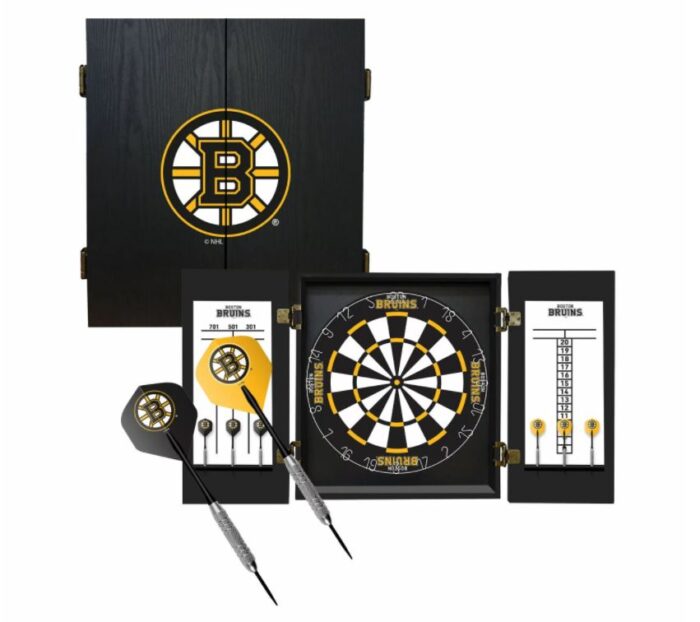 boston bruins dart cabinet and darts