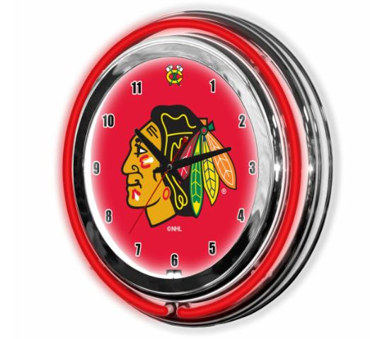 chicago blackhawks neon clock 33
