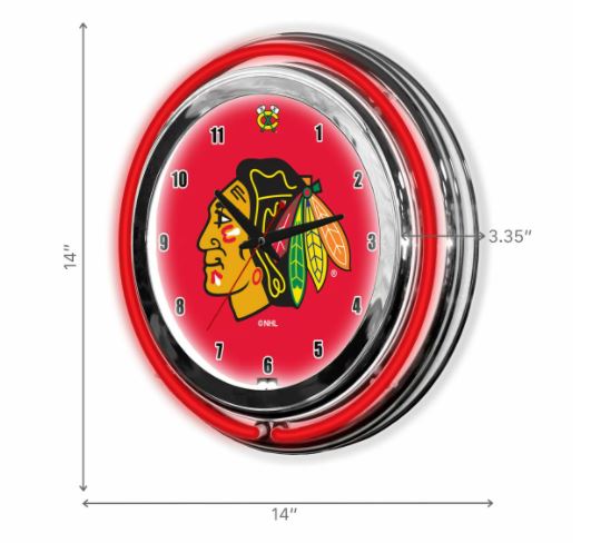 chicago blackhawks neon clock 333