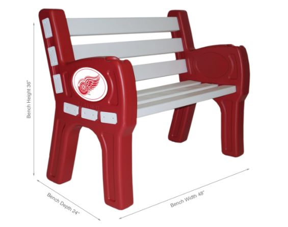 red wings bench