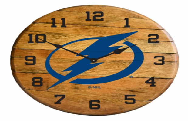 Tampa Bay Lightning Oak Barrel Clock thumbnail
