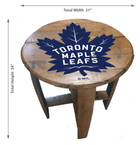 Toronto Maple Leafs Oak Barrel Table 1