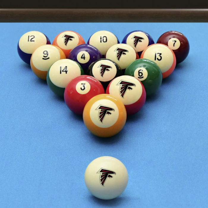 nfl atlanta falcons retro pool ball billiards set 1