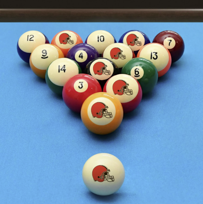 nfl clevland browns retro pool ball set billiards 1