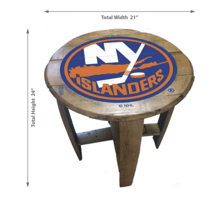 nhl new york islanders oak barrel table 1
