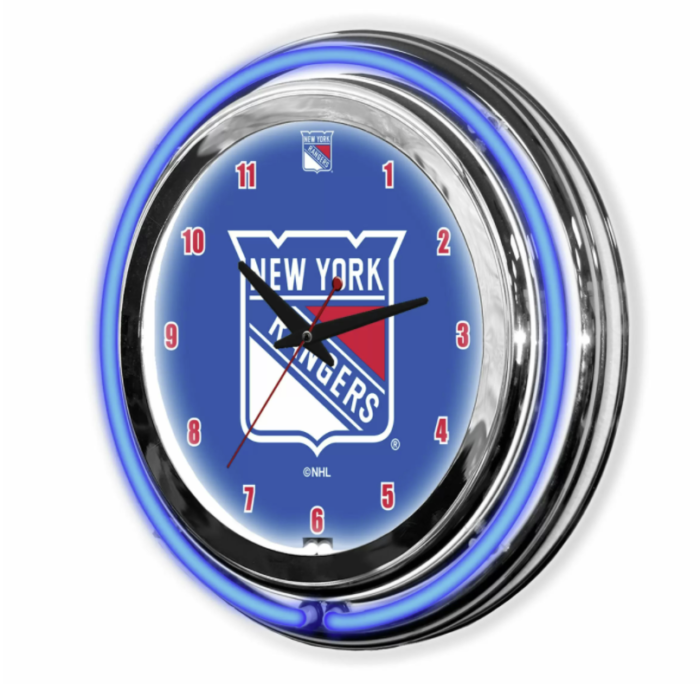 nhl new york rangers neon clock 14in 1