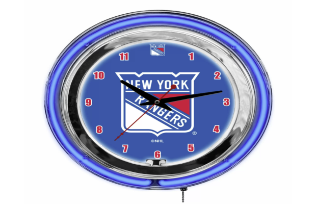 nhl new york rangers neon clock 14in thumb