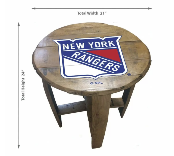 nhl new york rangers oak barrel table 1