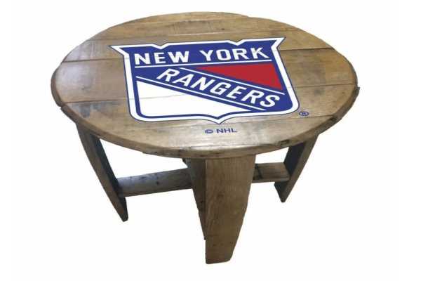 nhl new york rangers oak barrel table thumb