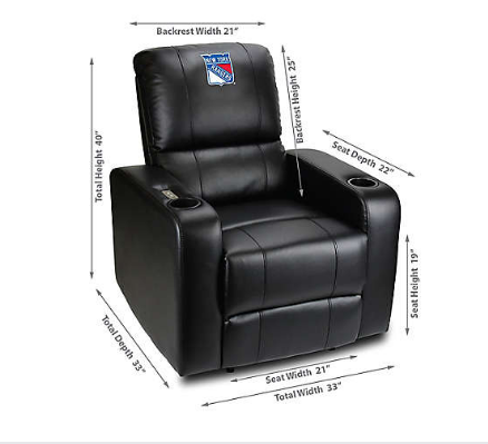 nhl new york rangers theater recliner with usb port 2
