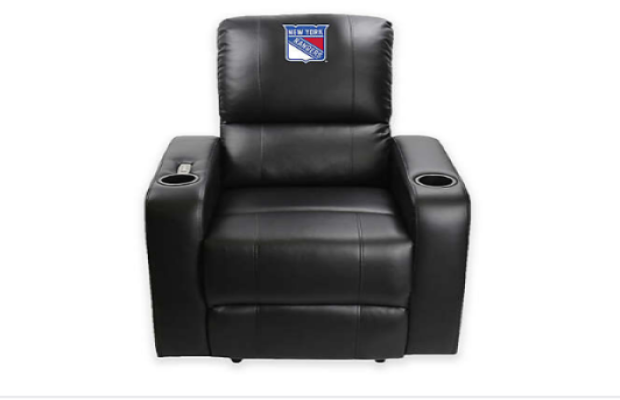nhl new york rangers theater recliner with usb port thumbnail