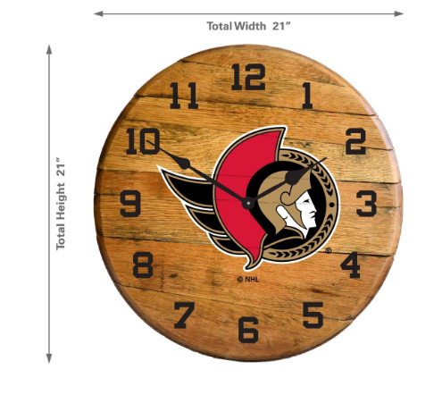 nhl ottawa senators oak barrel clock 1