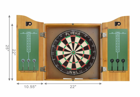 nhl philadelphia flyers darts cabinet set 4