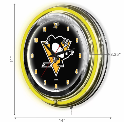 nhl pittsburgh penguins 14 inch neon clock 2