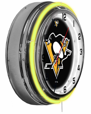 nhl pittsburgh penguins 18 inch neon clock 1