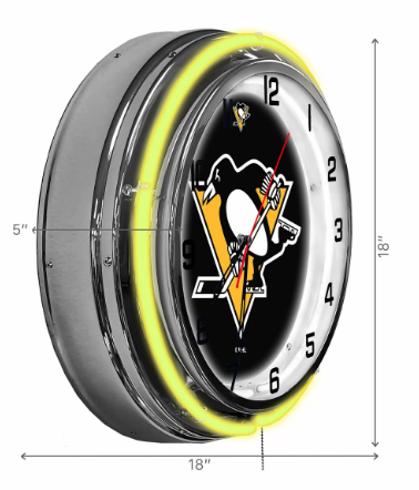 nhl pittsburgh penguins 18 inch neon clock 2