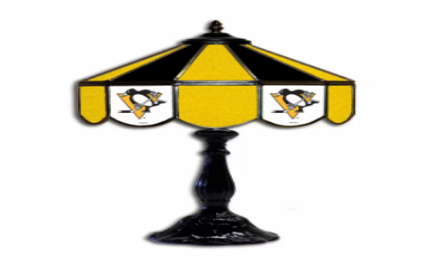 nhl pittsburgh penguins 21 inch glass table lamp