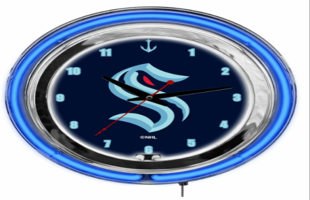 seattle kraken neon clock