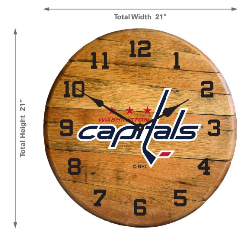 washington capitals oak barrel clock 1