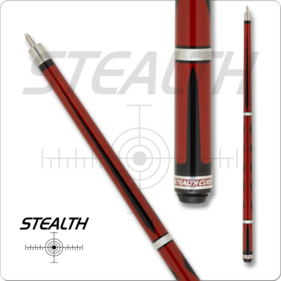 Stealth Black and Red Diamond Pool Cue STH45