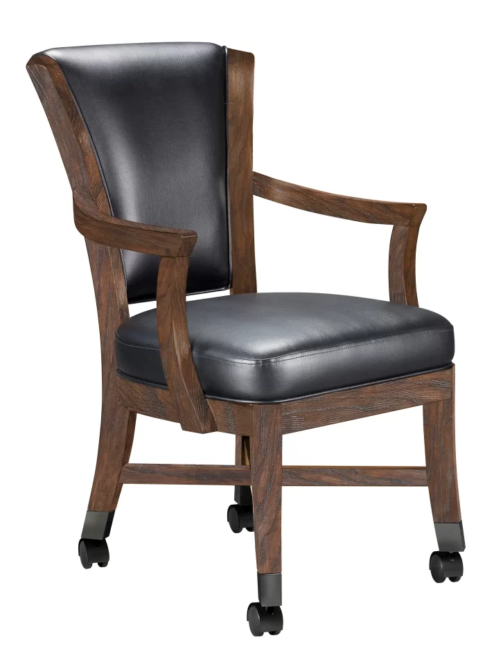 Harpeth Black Caster Game Chair Whiskey