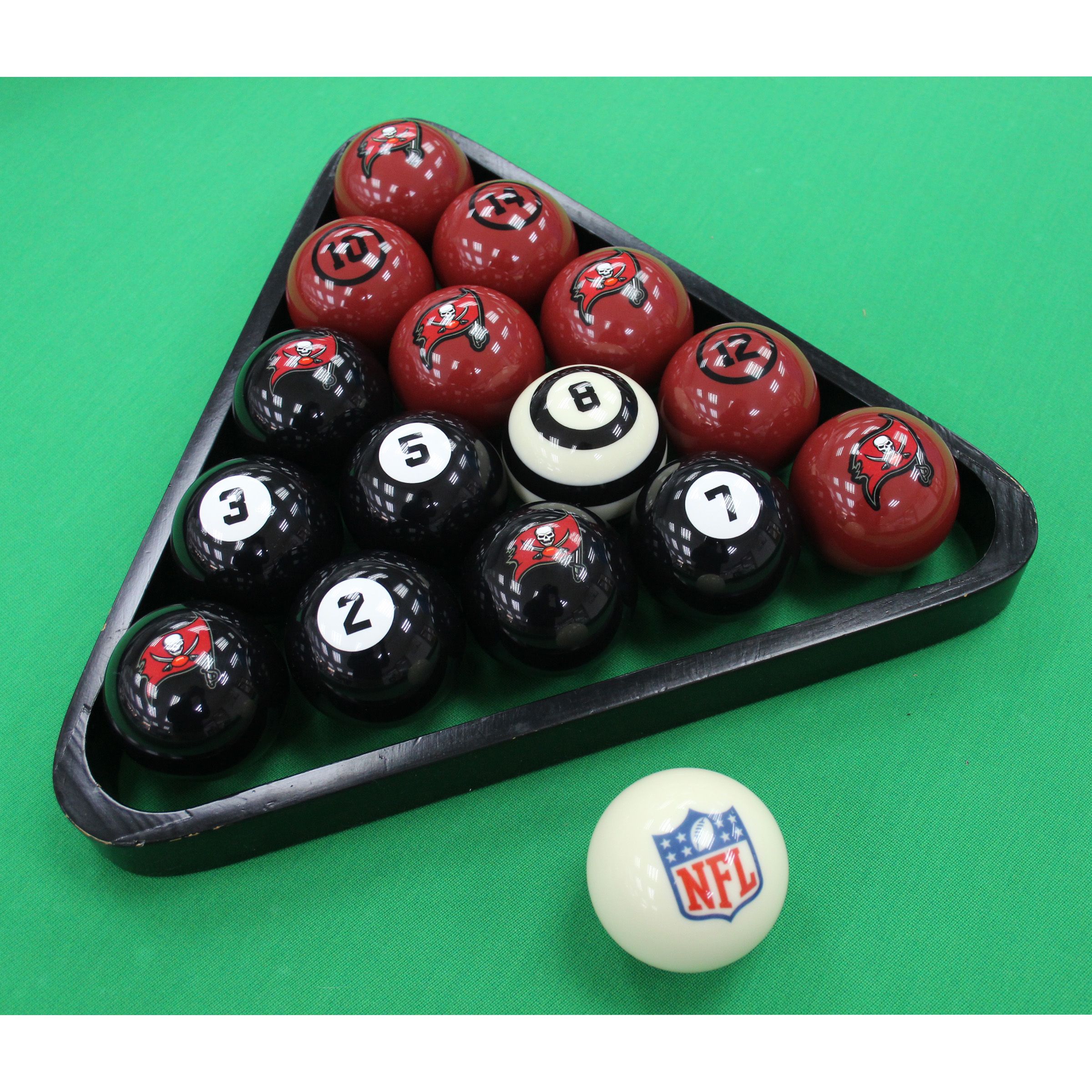Tampa Bay Buccaneers Billiard Ball Set With Numbers For Sale | Billiards N  More