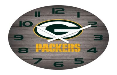 Green Bay Packers 16" Weathered Wood Clock