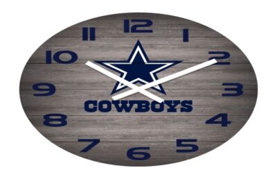 Dallas Cowboys 16" Weathered Wood Clock