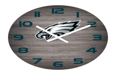 Philadelphia Eagles 16" Weathered Wood Clock