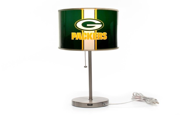Green Bay Packers Chrome Lamp W/ USB Charging Station