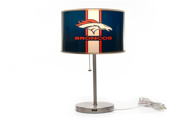 Denver Broncos Chrome Lamp W/ USB Charging Station