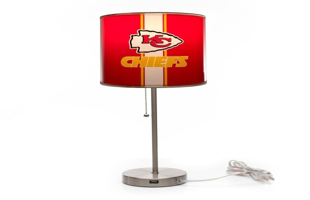 Kansas City Chiefs Chrome Lamp W/ USB Charging Station