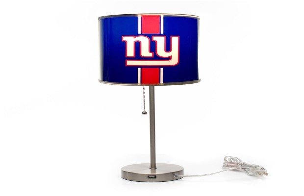 New York Giants Chrome Lamp W/ USB Charging Station