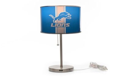 Detroit Lions Chrome Lamp W/ USB Charging Station