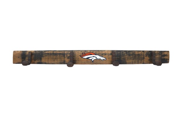 Denver Broncos Oak Coat Rack